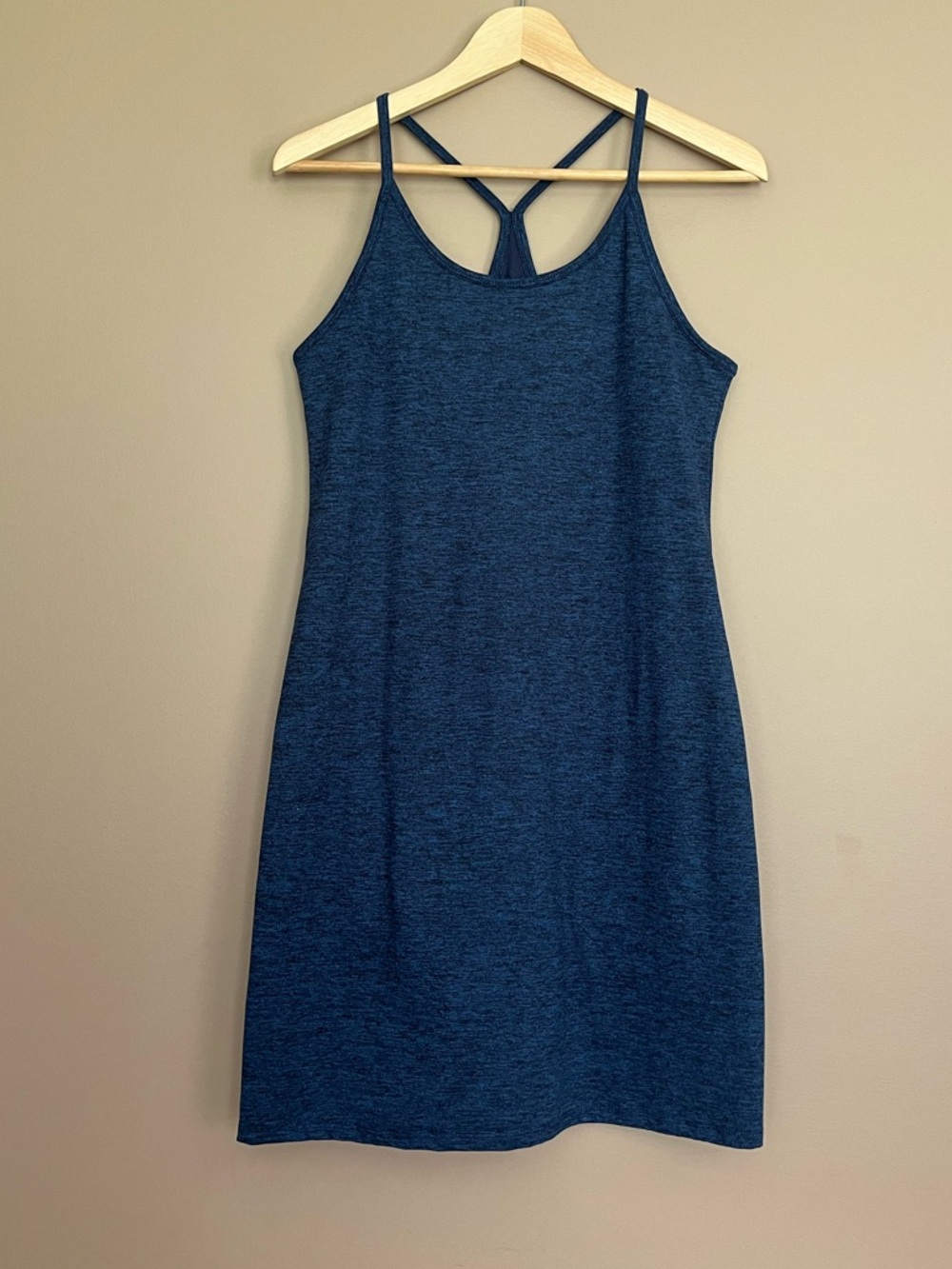 {Kyodan} Racerback Activewear Dress in Spacedye Blue - Womens Medium